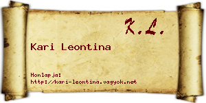 Kari Leontina névjegykártya